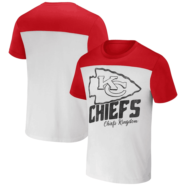 Men's Kansas City Chiefs Cream/Red x Darius Rucker Collection Colorblocked T-Shirt
